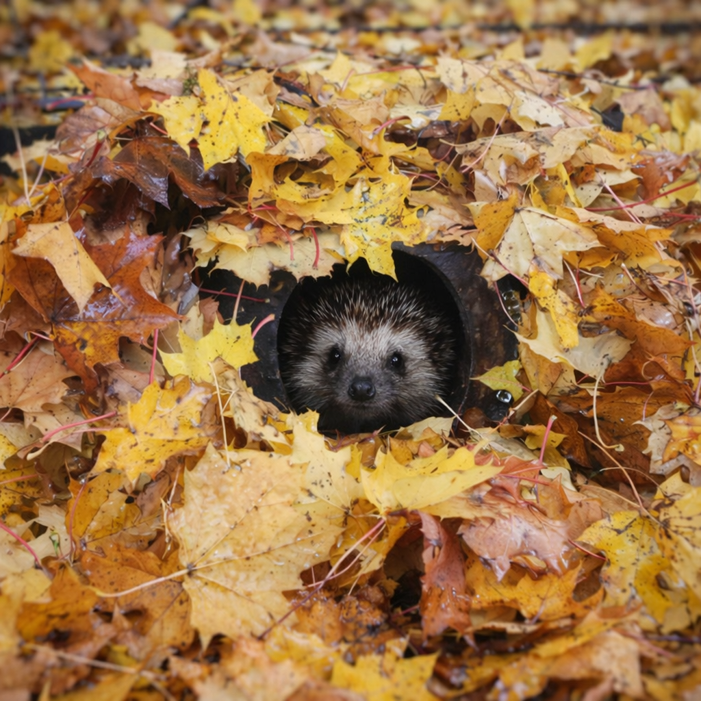 Czarny domek dla jeża